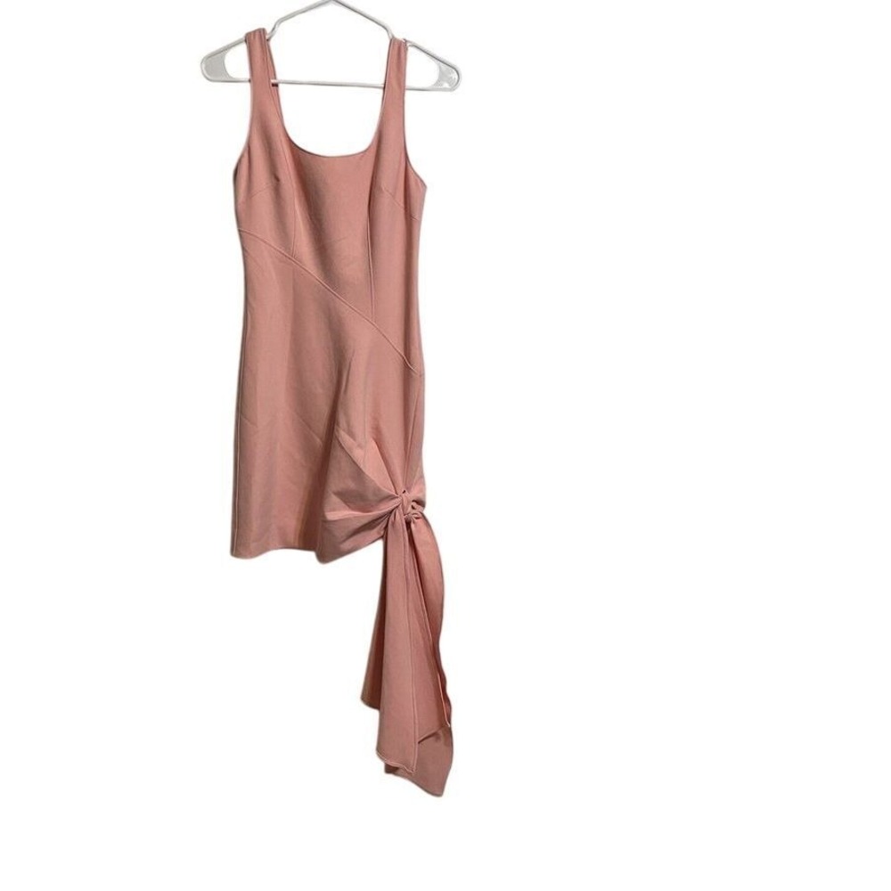 Cinq a Sept Sharon Side Tie Mini Dress Pink Sleeveless Size 2 Zip Back